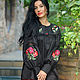 Elegant blouse embroidery 'Scarlet poppies' hand embroidery. Blouses. KVITKA. Online shopping on My Livemaster.  Фото №2