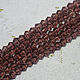 Biconuses 3 mm 60 pcs on a thread Burgundy, Beads1, Solikamsk,  Фото №1