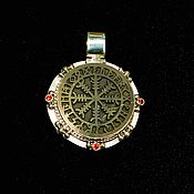 Украшения handmade. Livemaster - original item The amulet of Agiskhjalm.Silver,gold,shungite,garnets. Handmade.