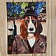 Set of postcards with Basset hound. 4 pieces. Cards. dogart01. Online shopping on My Livemaster.  Фото №2