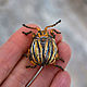 Textile brooch Beetle Colorado, Brooches, Pskov,  Фото №1