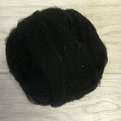 Материалы для творчества handmade. Livemaster - original item Sheep wool in tops. Black. 22 microns. Russian manufacturer.. Handmade.