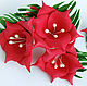 Red. Artificial flowers from Tamarana with white stamens, Flower decor, Novosibirsk,  Фото №1