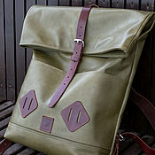 Рюкзак ранец кожаный в стиле стимпанк