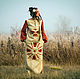 Длинное льняное этно-платье вечернее платье «Shamanica». Платья. mongolia. Интернет-магазин Ярмарка Мастеров.  Фото №2