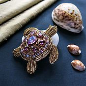 Украшения handmade. Livemaster - original item Brooch-pin: The Bronze Turtle. Handmade.