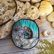 Tales Of Baghdad. Boho Pendant, polymer clay