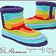 Shoes, knitted shoes, handmade shoes, shoes for children, boots, knitted boots, house Slippers, boots for home, home boots, shoes custom made, Dental, rainbow, plush boots
