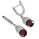 beautiful earrings made of silver with natural garnet (Madagascar) and zircons
