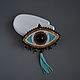 Obsidian Eye Brooch. Brooches. Handmade by Svetlana Sin. Online shopping on My Livemaster.  Фото №2