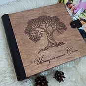 Кулинарная книга из дерева и кожи
