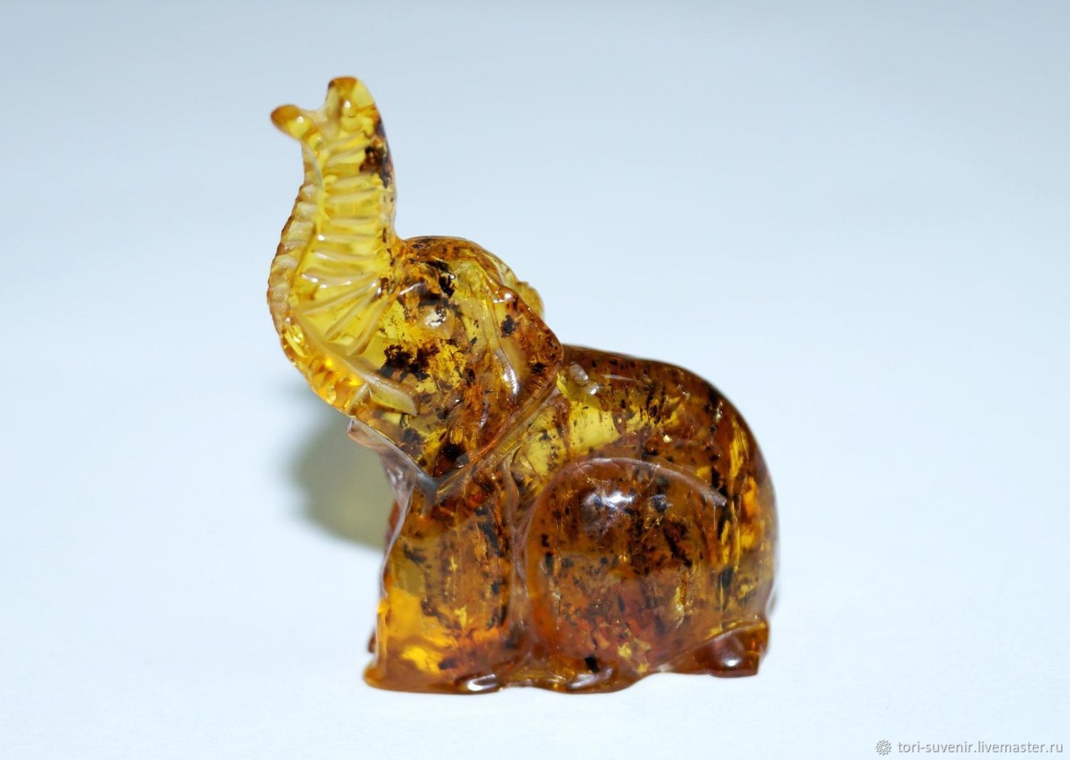 Elephant carved from natural amber, Figurines, Belokuriha,  Фото №1