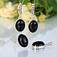 Order Jacqueline jewelry set with silver Obsidians (VIDEO) DD0015. Sunny Silver. Livemaster. . Jewelry Sets Фото №3