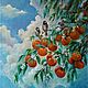 Большая картина 70х70 см "В тени апельсинового дерева", Картины, Анапа,  Фото №1