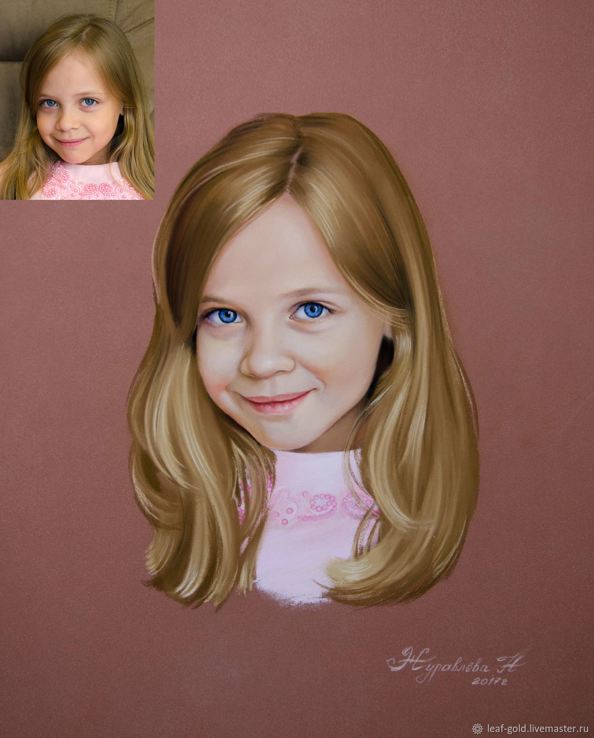 Детский портрет пастелью