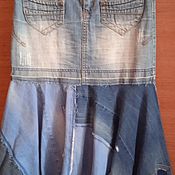 Одежда handmade. Livemaster - original item Skirts: Boho denim skirt. Handmade.