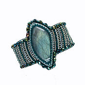 Украшения handmade. Livemaster - original item Beaded bracelet with labradorite turquoise Breeze big women bracelet. Handmade.