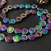 Материалы для творчества handmade. Livemaster - original item Glass Ammonite Beads 13h12mm 5 pcs.. Handmade.