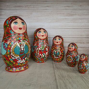 Русский стиль ручной работы. Ярмарка Мастеров - ручная работа Матрешка 5 мест. Ручная авторская северодвинская роспись.. Handmade.