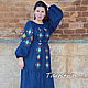 Blue Еmbroidered dress boho, Bohemian, Dresses, Sevastopol,  Фото №1