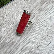 Винтаж handmade. Livemaster - original item Coral ring, silver, 18 p., Indonesia. Handmade.