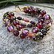 Bracelet from TOURMALINE tourmalines,lampwork with gold.Berry wine, Bead bracelet, Moscow,  Фото №1