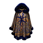 Одежда handmade. Livemaster - original item From ponchos shawls with fur. Handmade.