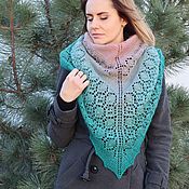Аксессуары handmade. Livemaster - original item Knitted bactus shawl made of merino wool.. Handmade.