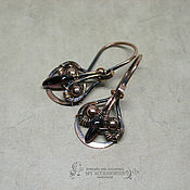 Украшения handmade. Livemaster - original item Classic copper earrings with natural garnets.. Handmade.