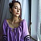 Order Purple Linen Dress «Lavender» Hand-made Native Midi Dress. mongolia. Livemaster. . Dresses Фото №3