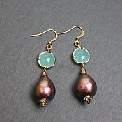 Украшения handmade. Livemaster - original item Beautiful earrings with cotton pearls. Handmade.