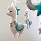 Мобиль Ламы. Мобили на кроватку. HappyBabyLove. Интернет-магазин Ярмарка Мастеров.  Фото №2
