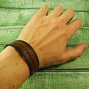 Украшения handmade. Livemaster - original item Leather bracelet engraved Life one, enjoy every moment!. Handmade.