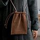 Заказать Кожаная сумка кисет, коричневая. AUGUST BAGS. Ярмарка Мастеров. . Сумка через плечо Фото №3