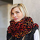 Scarf large hand knitted black and red multicolor. Scarves. Tany my-sharf. Online shopping on My Livemaster.  Фото №2
