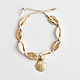 Anklet made of shells Kauri gold plating, Bead bracelet, Moscow,  Фото №1