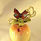 Porcelain bell 'the Apple and the butterfly', Bells, Kursk,  Фото №1