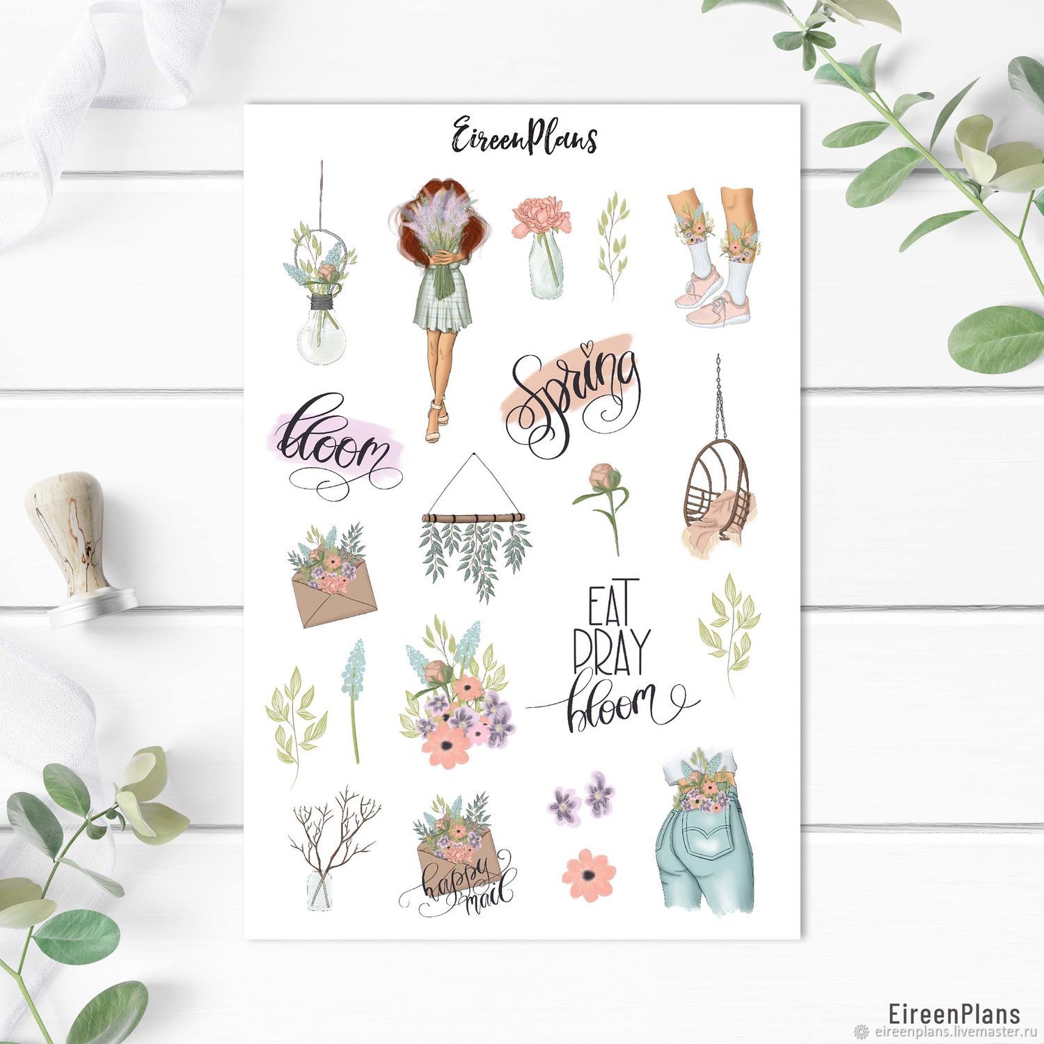 весенние наклейки для ежедневника. весенние наклейки. весенние стикеры. весенние стикеры. декоративные наклейки для ежедневника.