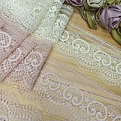 Материалы для творчества handmade. Livemaster - original item Lace: Lace embroidery on a grid pink powder. Handmade.