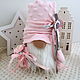 Pink plush Gnome interior toy, as a housewarming gift, Stuffed Toys, Ekaterinburg,  Фото №1