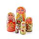 Neo Khokhloma traditional Russian style Nesting dolls Matryoshka, Dolls1, Ryazan,  Фото №1