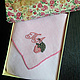 Handkerchief women's embroidered Strawberries and Monogram, Handkerchiefs, Moscow,  Фото №1