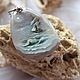 Pendant c painted on the rock ' Silver Sea '. Pendants. Picture&miniature lacquer painting. My Livemaster. Фото №4