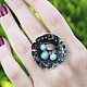 Ethnic Avant-garde series ring with turquoise in 925 HB0079 silver, Rings, Yerevan,  Фото №1
