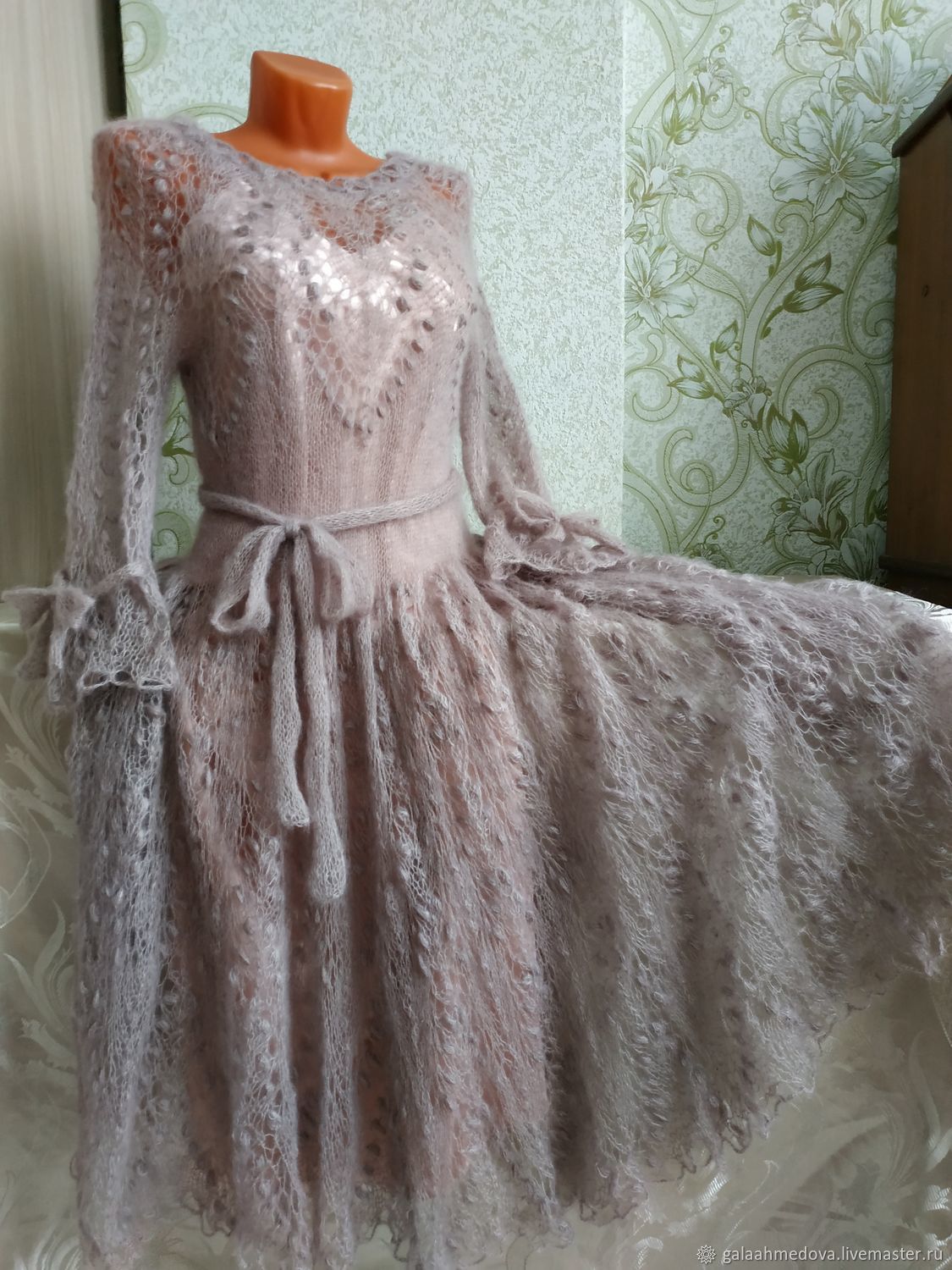 Elegant dress 'Openwork dream-2', made of mohair on silk, Dresses, Dmitrov,  Фото №1