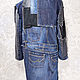 Denim women's coat Boho long denim jacket Fashion jeans. Coats. Modern and vintage embroidery. My Livemaster. Фото №4