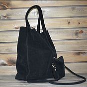 Базовая сумочка из натуральной   кожи - Черненькая