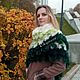 Вязаная шаль из травки, очень красивая необычная шаль Перья Жар-птицы. Шали. Скарлетт (Юлия) Вязаные изделия. Ярмарка Мастеров.  Фото №6