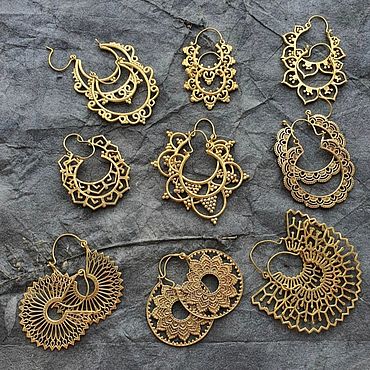 Украшения ручной работы. Ярмарка Мастеров - ручная работа Серьги из латуни. Handmade.