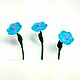 Miniature flowers made of polymer clay Blue, Miniature plants and flowers, Salsk,  Фото №1
